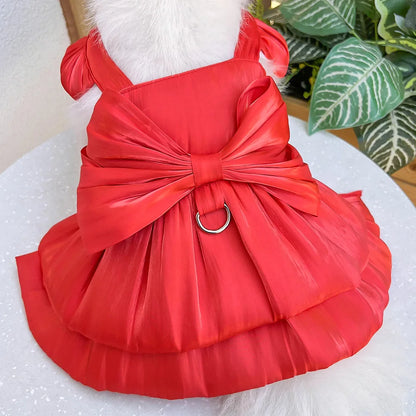 Summer Pet Dog Skirt Puppy Striped Butterfly Skirt Princess Baby Dog Wedding Midi Dress Cat Skirt Shih Tzu Dog Clothes for Party