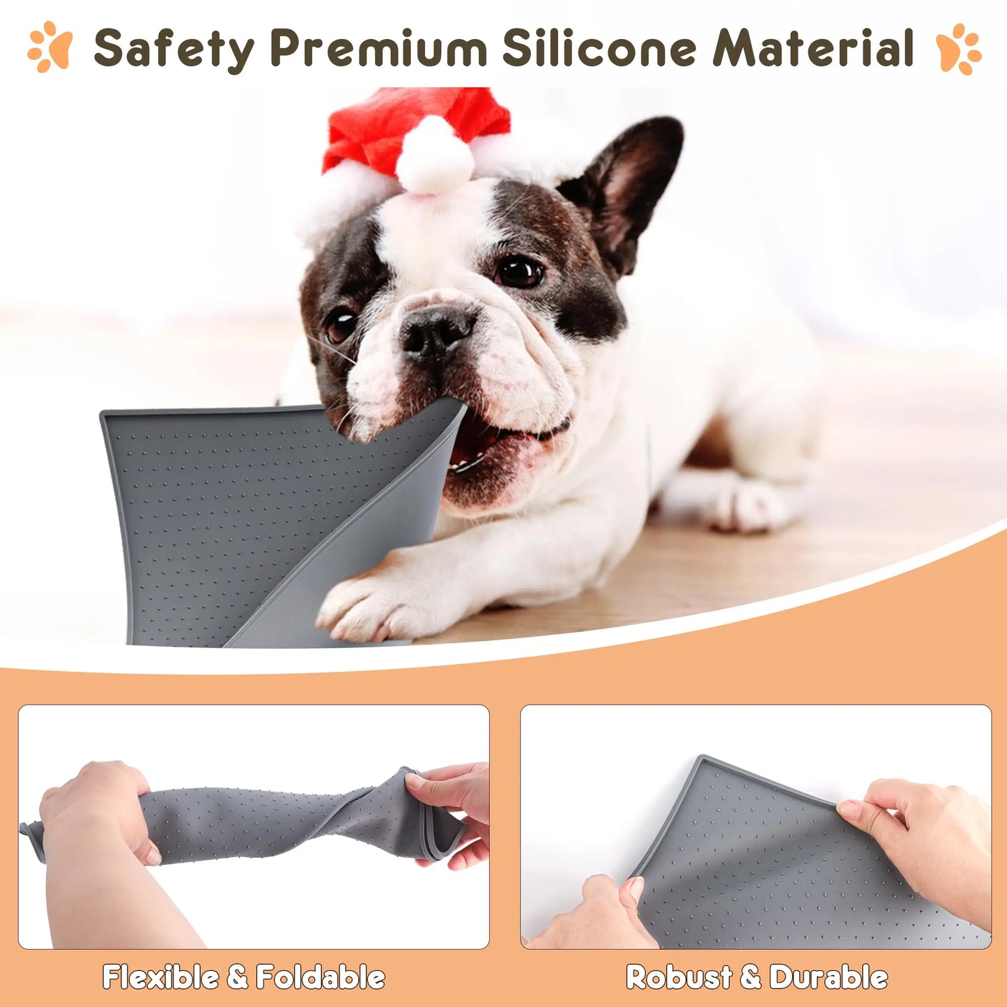 Pet Placemat Nonspill Easy to Clean Foldable Cat and Dog Feeding Mat Silicone Non-slip Waterproof Pet Mat