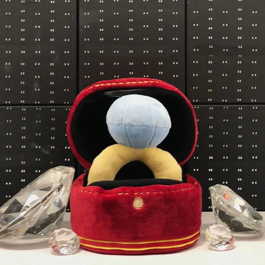 Creative Ring Box Plush Toy Love Diamond Ring Case Stuffed Pet Chew Toy Sounds Puppies Kids Cute Soft Dog Bitter Interested Toys