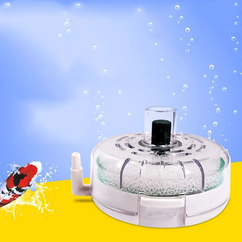 Round Aquarium Fish Tank Filter Transparent Biochemical Sponge Filter Aquarium Water biological Filter Submersible Water Pump