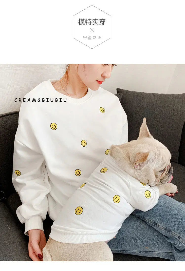 Dog Hoodie Dog Costume Pet Clothes Dog Clothes for Parent-child Wear Spring and Autumn Parent-child Wear Keep Warm Embroidery