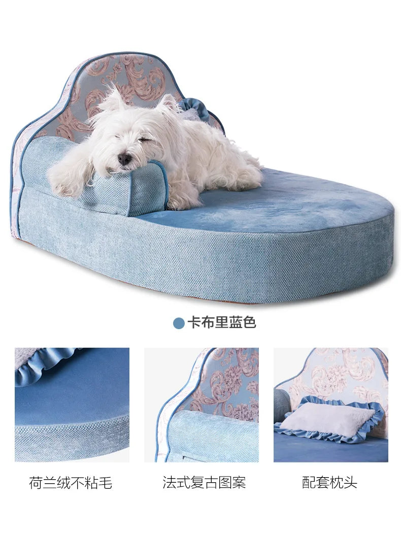 Bola kennel medium and large dog sofa bed removable and washable winter warm dog bed golden feather nest cushion pet supplies