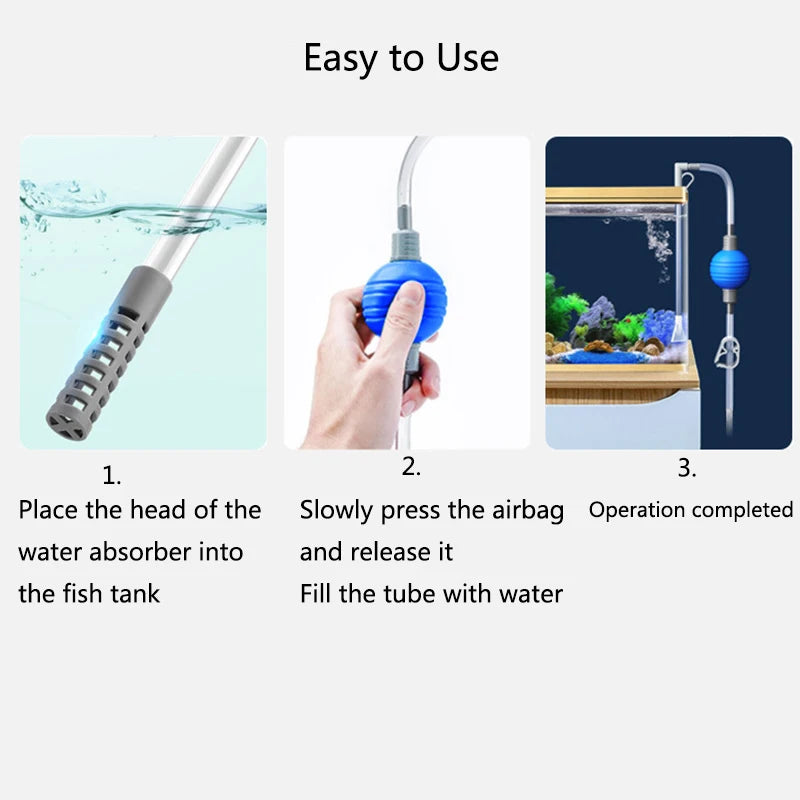 Aquarium Fish Tank Water Changer Air Pump Cleaning Tools Aquarium Gravel Cleaner Vacuum Siphon Pump with Filter Nozzle New
