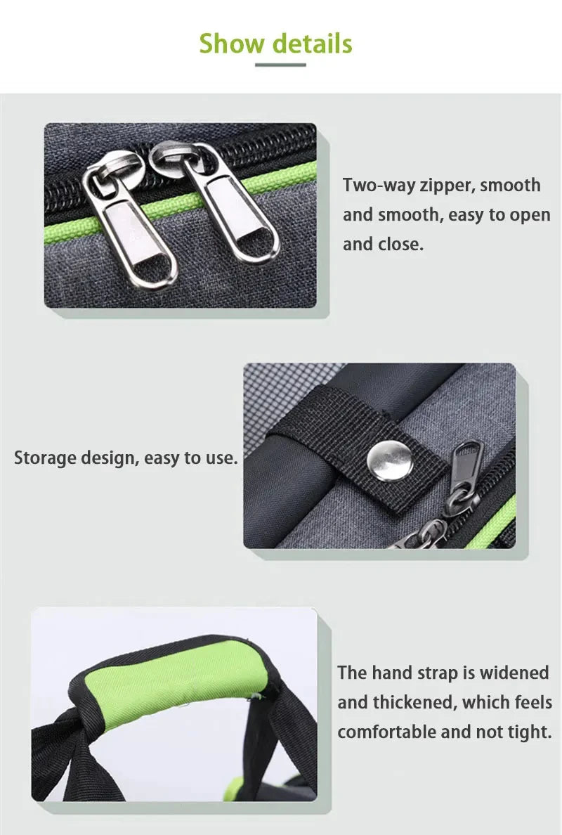 Large Capacity carrier Cat Pet Airlines approved reflective tape Cat Travel Bag expandable Foldable soft dog carrier