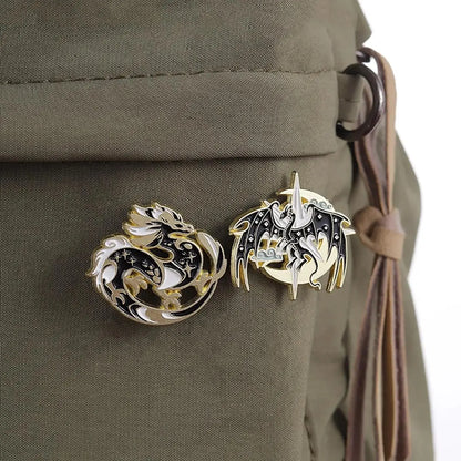 7Pcs Gothic Punk Bird Enamel Pins Custom Animal Cartoon Brooches Jewelry Clothes Accessoris Shirt Collar Lapel Badge Pin for Fri