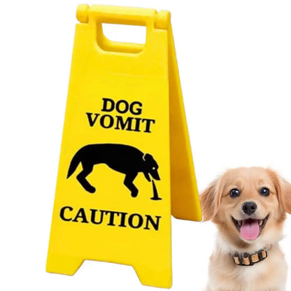 Cat Dog Vomit Caution Sign Funny Creative Dog Cat Vomit Caution Sign 3D Printed Yard Sign Cat Dog Vomit Warning Sign Board