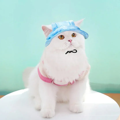 Small Dog Cat Hats Cat Cowboy Hat with Ear Holes Tiny Pet Birthday Party Costume Cat Headwear Puppy Dog Kitten Hat Chihuahua Cap