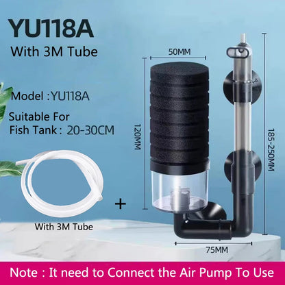 Black Aquarium Filter for Aquarium Fish Tank Air Pump Skimmer Biochemical Sponge Filter Aquarium Bio Filters Filtro Aquario