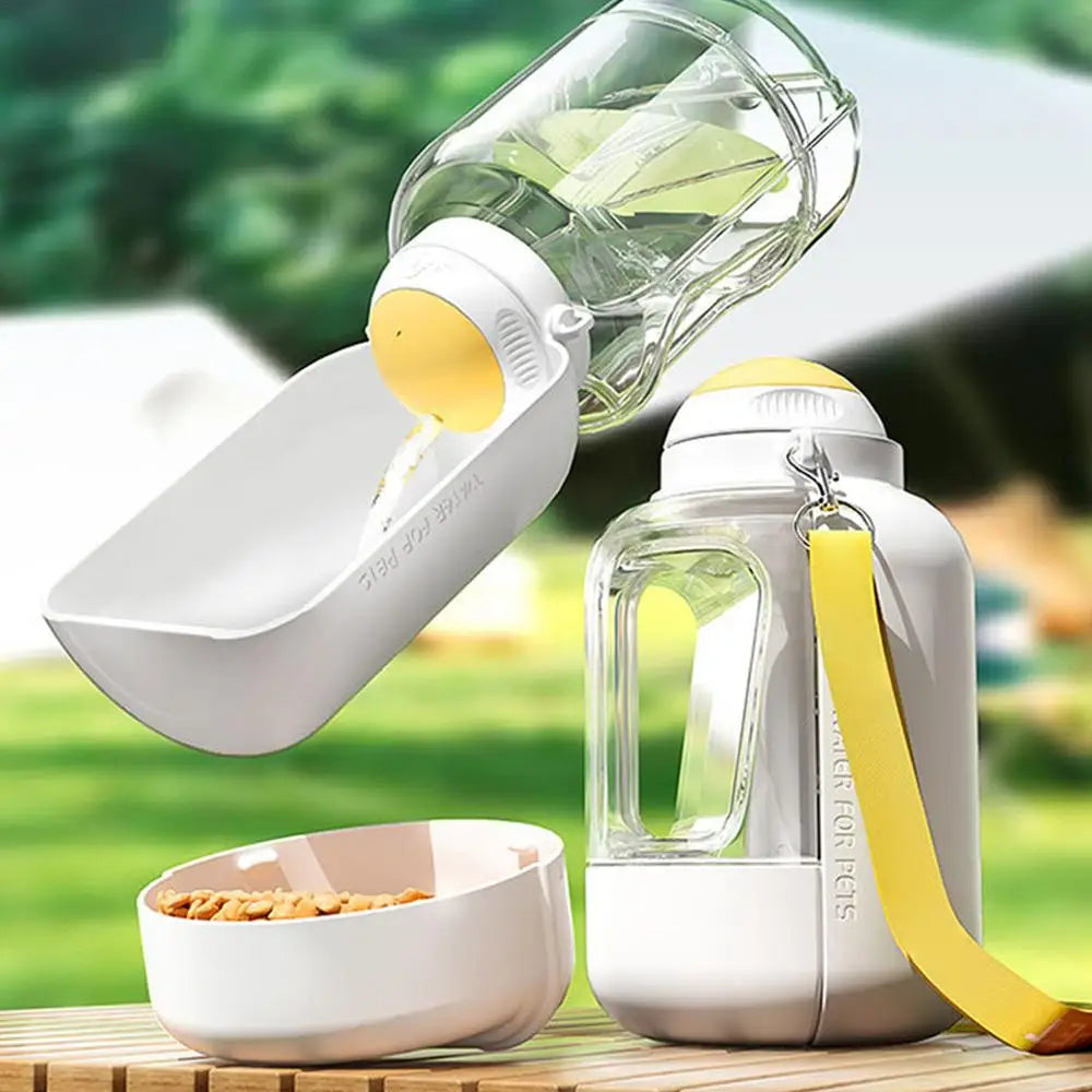 Dog Travel Water Bottle Portable Dog Drinking Bottle Large Capacity Dog Water Dispenser 2 in 1 Puppy Drinking Leak Proof Bowl
