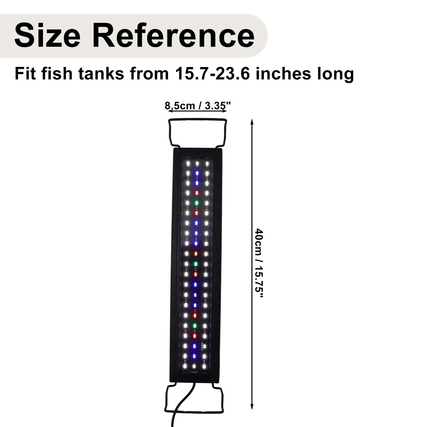 UXCELL 40cm 11W Aquarium Light LED Fish Tank Light Timer Aquarium Light for Plants 3 Color Lighting for Fish and Aquatic Pet