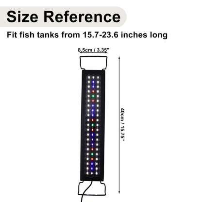 UXCELL 40cm 11W Aquarium Light LED Fish Tank Light Timer Aquarium Light for Plants 3 Color Lighting for Fish and Aquatic Pet