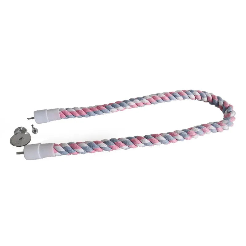 Pet Bird Bite Toys Parrot Color Cotton Rope Toys Elastic Parrot Climbing Toys Sturdy Bird Swing Harness Cage Pet Toy Swing Stand