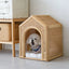 House Pet Bed Roof Kennel Rattan Cat Cat Bed Kitten Puppy Handmade Rattan Bed ins Korean Natural Rattan