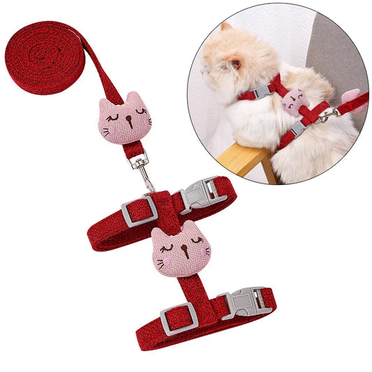 Adjustable Bunny Cat Dog Harness and Leash Set Walking Pet Harnesses for Small Animals Cats Rabbit mascotas Accessories Supplies