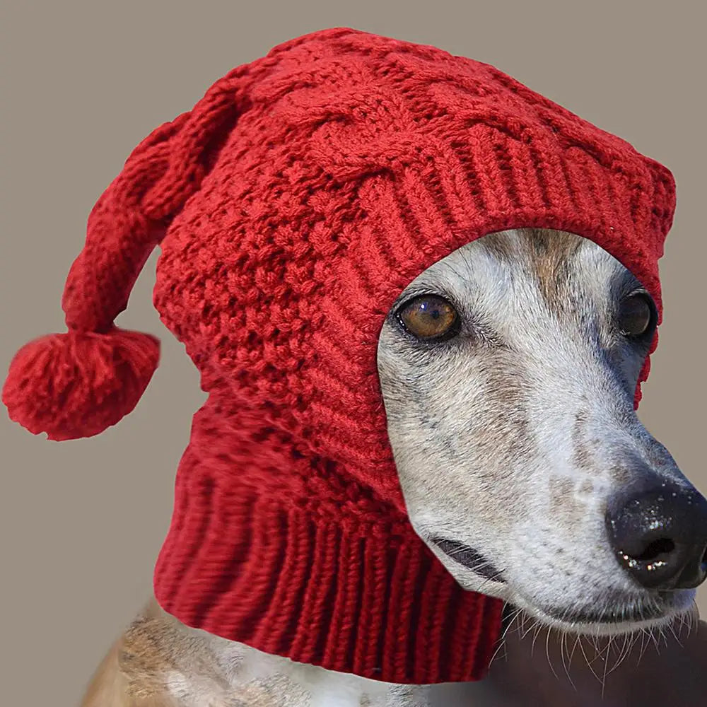 Dog Knit Hat With Earmuff Winter Dog Knitting Caps Soft Puppy Warm Hood Neck And Head Protector Knitting Hat Cute Pet Apparel