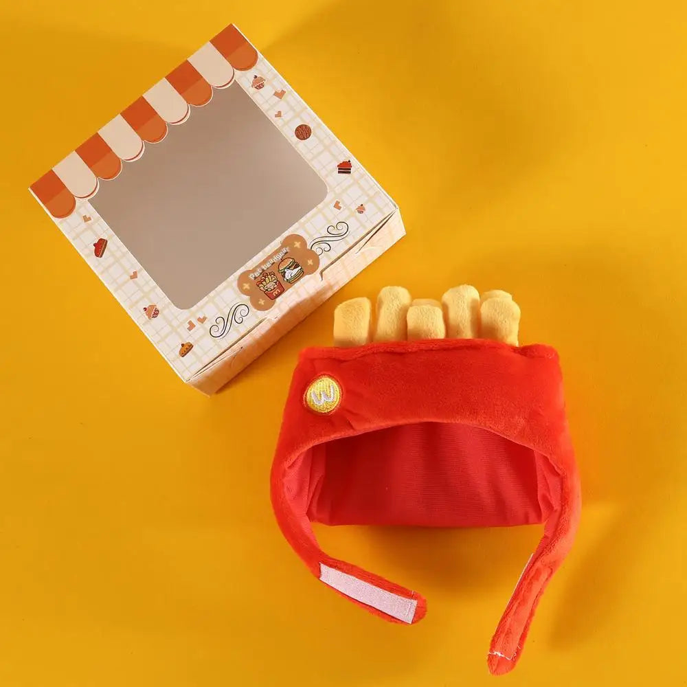 Cat Hats Halloween Dog Funny Cosplay Costume Hamburger Hats Burger-Shaped Puppy Costume Accessory Headwear for Cats Dogs Puppy