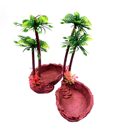 Pet Reptile Feeder Bowl Resin Aquarium Basin Food Water Pot Reptile Turtle Tortoise Scorpion Lizard Crabs Supplies Dropshipping
