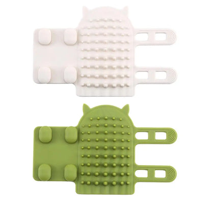 Dog Cat Hair Removal Comb Pet Massage Brush Self Cleaning Grooming Scratch Tool Cat Soft Rubbing Brush Combs Chair Wall Sil H4R0