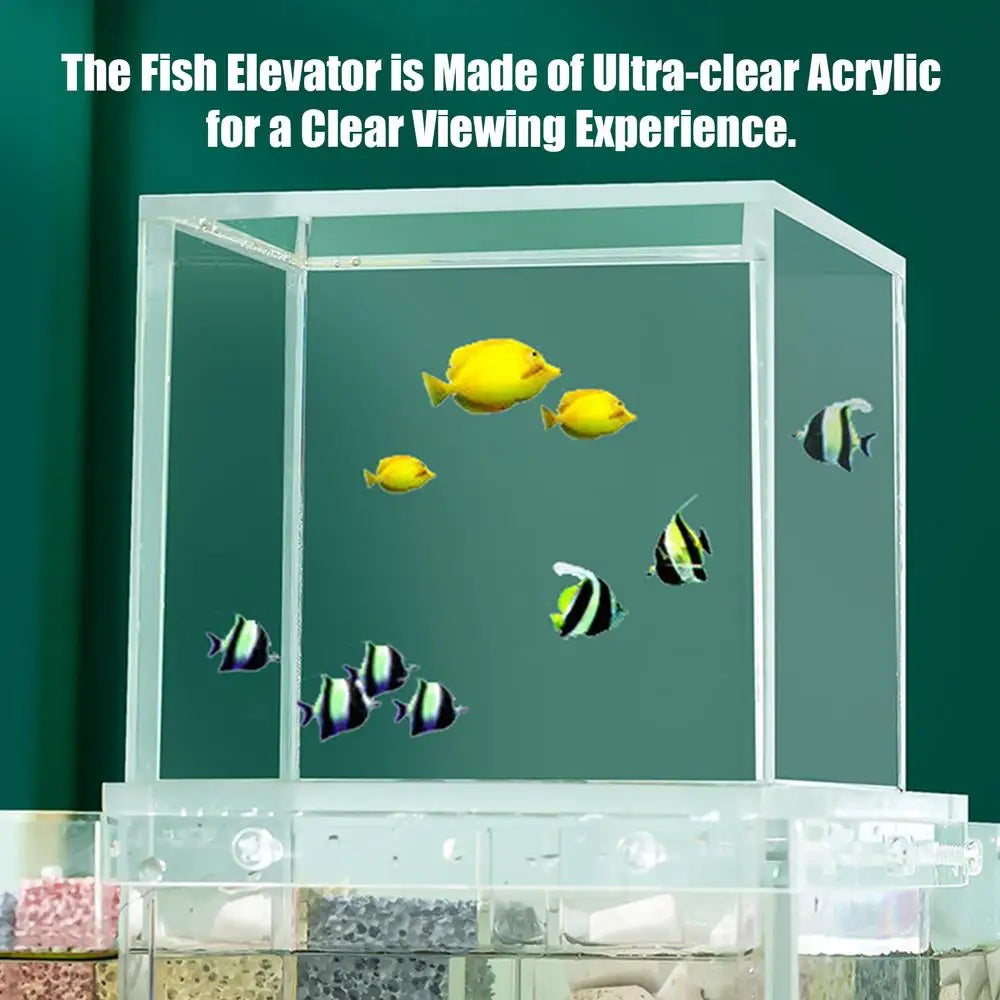 Fish Aquarium Tank Small Transparent Fish Elevator Tank Lightweight Acrylic Inverted Above Water Fish Tank Aquariums Fish Bowls