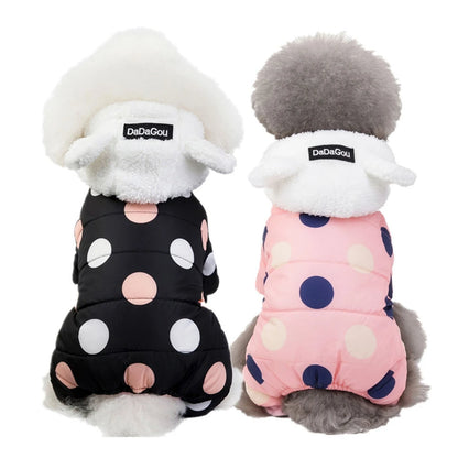 Winter Puppy Dog Coat Pet Clothes Windproof Dog Snowsuit Warm Fleece Padded Winter Pet Clothes for Dogs Cats Apparel