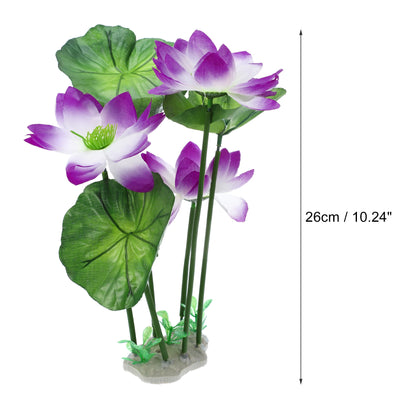 Uxcell Pond Flower Floating Lotus Leaves Artificial Flower Fake Lotus Plant Water Micro Landscape for Aquarium Garden Decoration