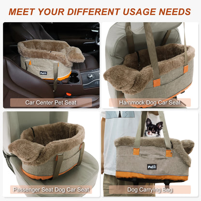 UXCELL Console Dog Car Seat Dog Beds Dog Mats Portable Booster Washable Front Seats for Small Pets Warm Sofa for Dogs Cats