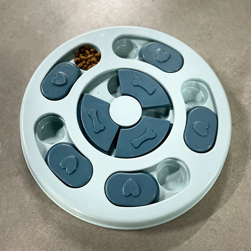 Dog Puzzle Toys Slow Food Dispenser Feeding Interactive Plate Bowl Non-Slip Anti-choking Increase IQ Cat Dogs Training Games