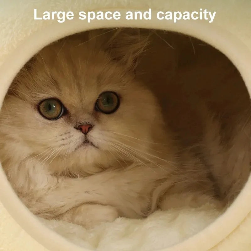 Beds Cats Warm Bed Fluffy Cushions for Winter Houses Plush Goods Pet Supplies House Kitten Basket Puppy Accessories Habitats Dog