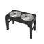 Elevated Stainless Steel Pet Feeding Bowls Height Adjustable Dog Bowl with Stand Cat Bowls Food Water Set with Two Bowls