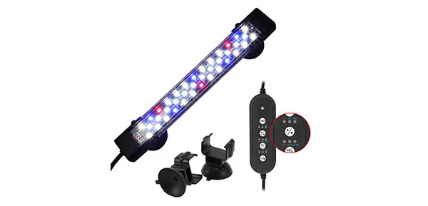 UXCELL 20CM Aquarium LED Light 8W Fish Tank Light 7 Color Timer Function 1 Set  for Fish Tank Fish and Aquatic Pet