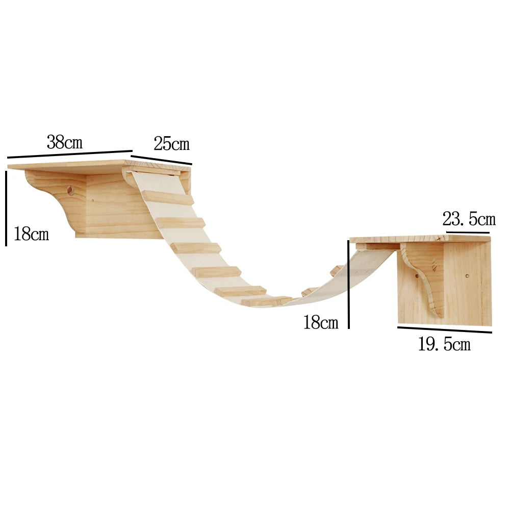 High-Quality Wall-Mounted Cat Scratching Furniture  With Cat Climbing Perches Hammock Wall Steps For Sleeping And Playing