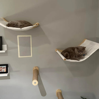 Cat Wall Mounted Climbing Shelves Cat Hammocks Durable Scratching Post For Cats & Kitten Cat Bowl Cat Cute Steps Easy-to-clean
