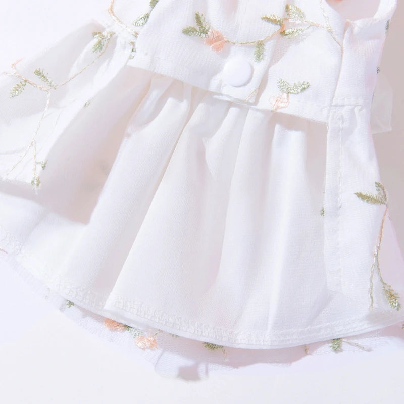Summer Dog Dress Luxury Dog Clothes Pet Dog Apparel Bow Puppy Mesh Skirt Chihuahua Bichon Clothing Kitten Lace Dog Cooling Vest