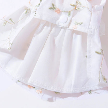 Summer Dog Dress Luxury Dog Clothes Pet Dog Apparel Bow Puppy Mesh Skirt Chihuahua Bichon Clothing Kitten Lace Dog Cooling Vest
