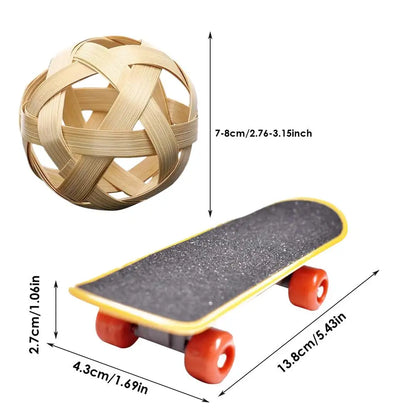 Turtle Feeding Ball Fruit Vegetable Holder with Training Skateboard 2 Treat Balls Turtle Enrichment Toys for Tortoise Turtle