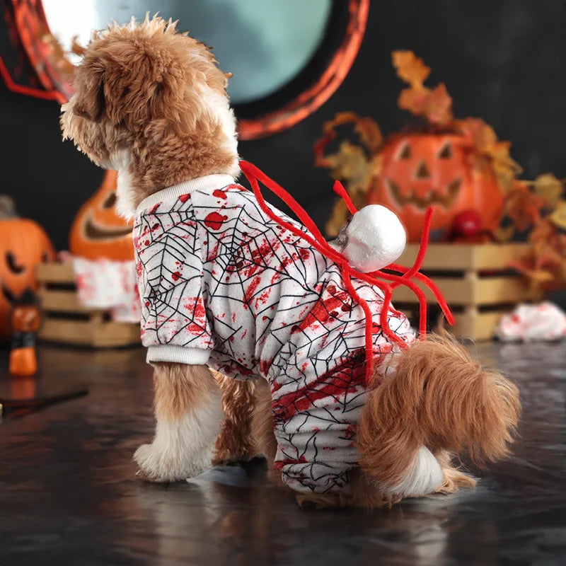 Halloween Dog Costume Funny Dog Clothes Terror Spider Skull  Pet Dog Dress Puppy Jumpsuit Chihuahua Bichon Dachshund Dog Outfits