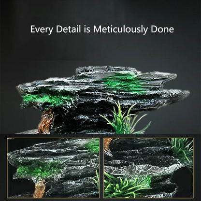 Resin Aquarium Rockery Mountain Decoration Artificial View Rock Cave Stone Tree Fish Tank Ornament Pet Supplies Home Decor New