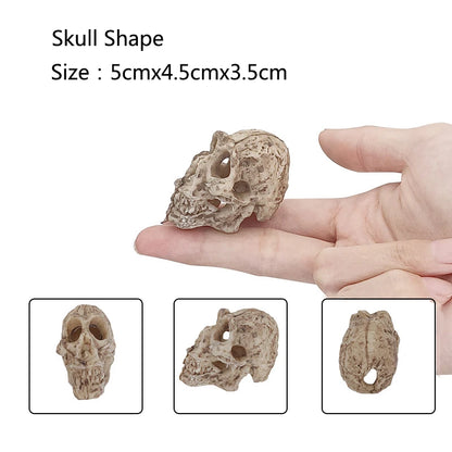 Aquarium Ornaments Decoration Resin Rhinoceros Horned Skull Goat-Head Shape Fish Tank Spider Scorpion Lizard Aquariums Shelter
