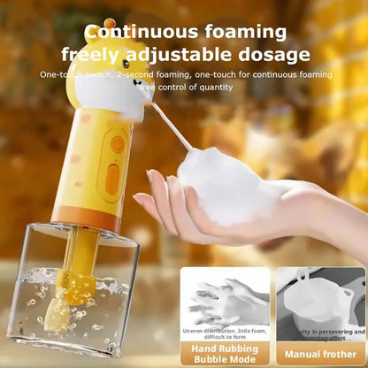 Cute Giraffe Dog Shower Gel Electric Foaming Machine IPX6 Waterproof Fully Automatic Soap Dispenser USB Charging Dog Bathing Hel
