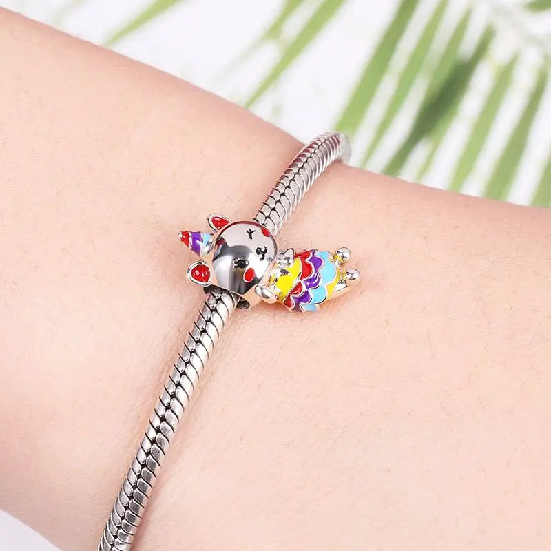 New 925 Silvering Disney Cute Bird Tiger Duck Dog Rabbit Salamander Charm Bead fit Original Bracelet Trinket DIY Women Jewelry