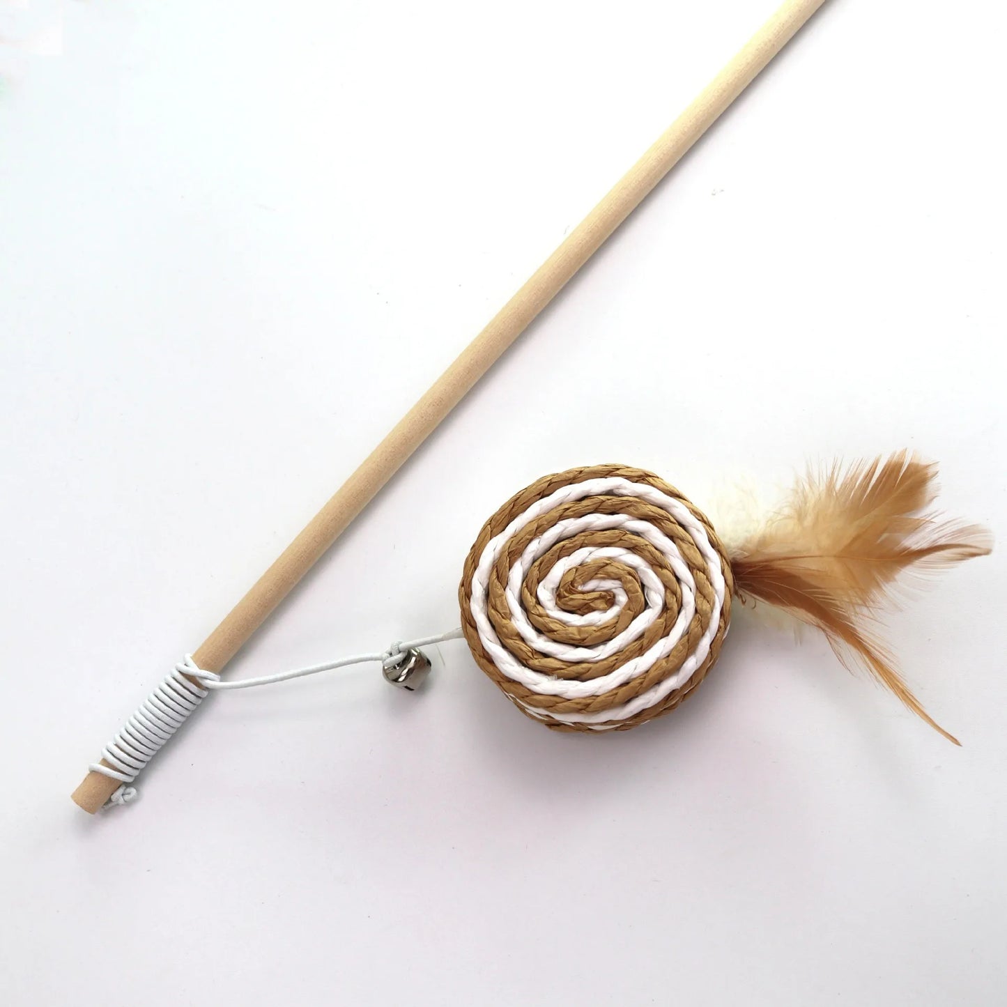 Cat Teaser Wand Toy Feather Butterfly Mouse Cat Fishing Rod Toys Wooden Interactive Kitten Toys For Indoor Cats Ball With Catnip