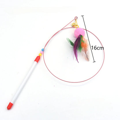 Wire Feather Cat Tickling Stick Pet Products for Cats Pet Cat Toys Interactive Cat Stick Toy Kitten Playing Pet Accessories