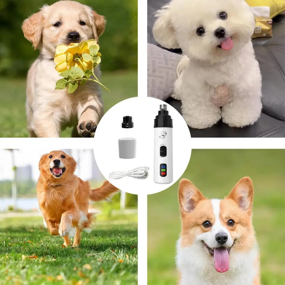Dog Nail Grinder Pet Claw Nail File USB Charging Paws Cutting Grooming Smoothing Tool Silent Electric Dog Toe Nail File