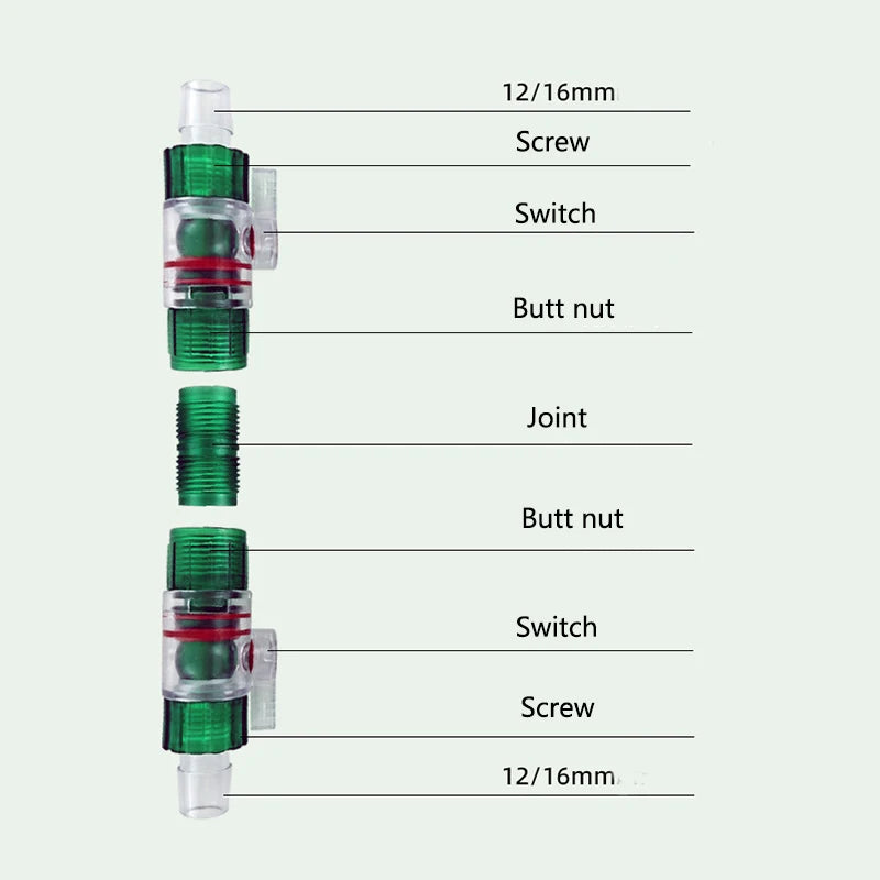 Aquarium Water Control Valve Hose Double Tap Quick Release Connector Fish Tank Filter Barrel Replace Connector acuarios 12/16mm