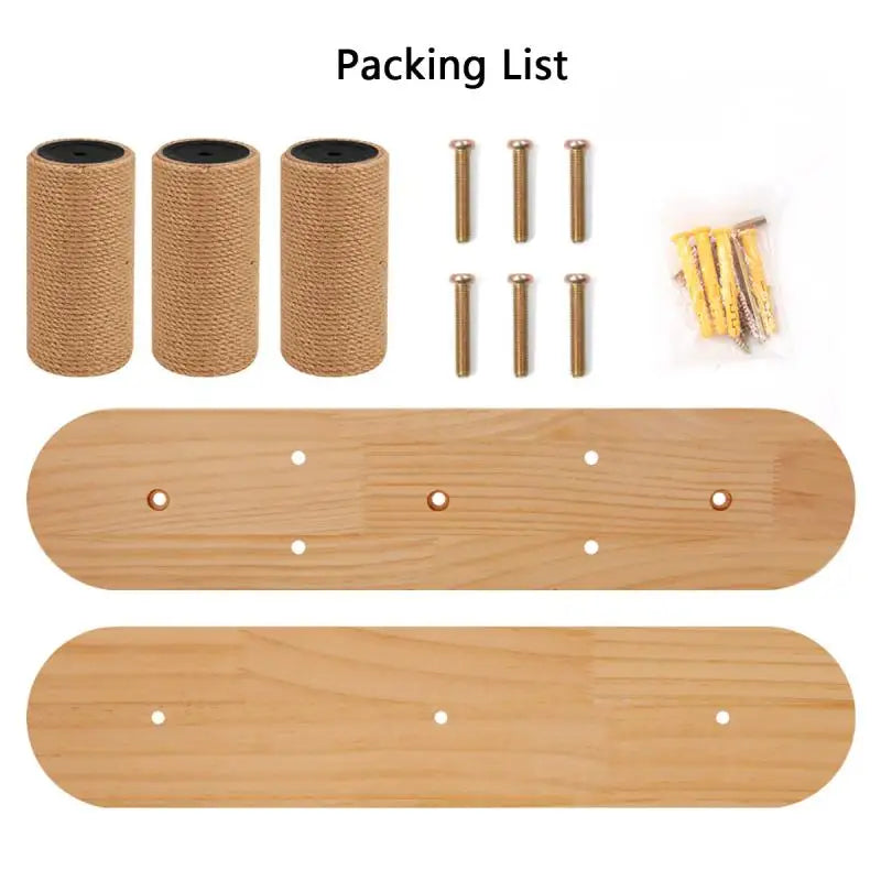 1 Piece Cat Wall Mounted Cat Climbing Wooden Shelves Cat Tree Cat Ladder Big Jumping Platform Cat Furniture Cat Perch for Kitten