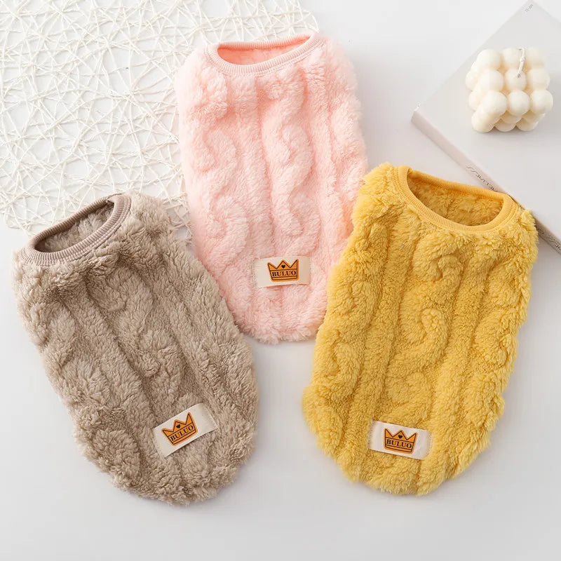 Cute Dog Sweaters For Small Dogs Chihuahua Knit Sleeves Puppy Winter Fleece Harness Clothes Sweater For Cat Warm Puppy Hoodie