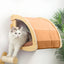 1 Piece Wooden Cat Wall Mounted House or Hammock with Climbing Ladder and Scratching Post for Kitten Playing and Sleeping