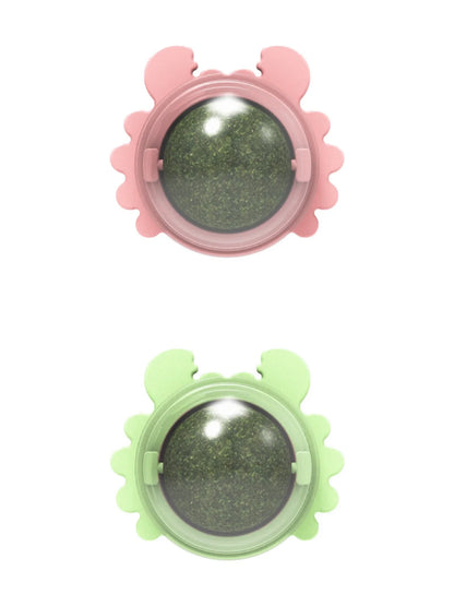 1PC Natural Cats Candy Snack Ball Rotatable Toy Catnip Pure Cat Molar Toothpaste Edible Bolus Teeth Cleaning Bite-resistant Toys