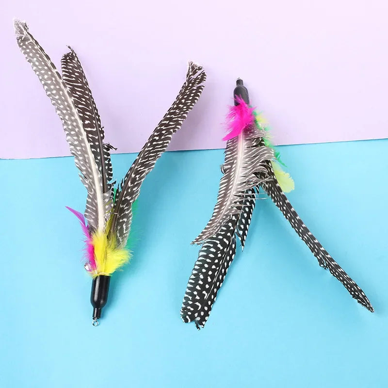 Pet Cat Toy Large Pearl Feather Bell Fishing Rod Replacement Head Funny Cat Stick Interactive Toy Cat Toys Interactive