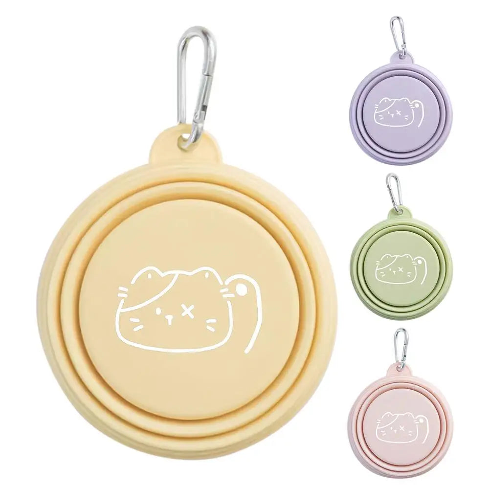 Dog Travel Folding Bowl Foldable Bowls for Cats Dogs Feeding Watering Feeding Dish Pets Drinking Cup Outdoor Puppy Water Bag